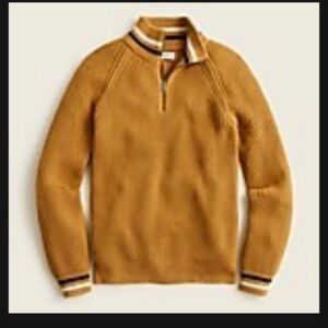 J Crew Ribbed Knit Quarter Zipper Sweater Heavyweight